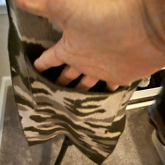 Rachel Zoe Brown and Tan Open Front camouflage Cardigan long - Picture 4 of 5